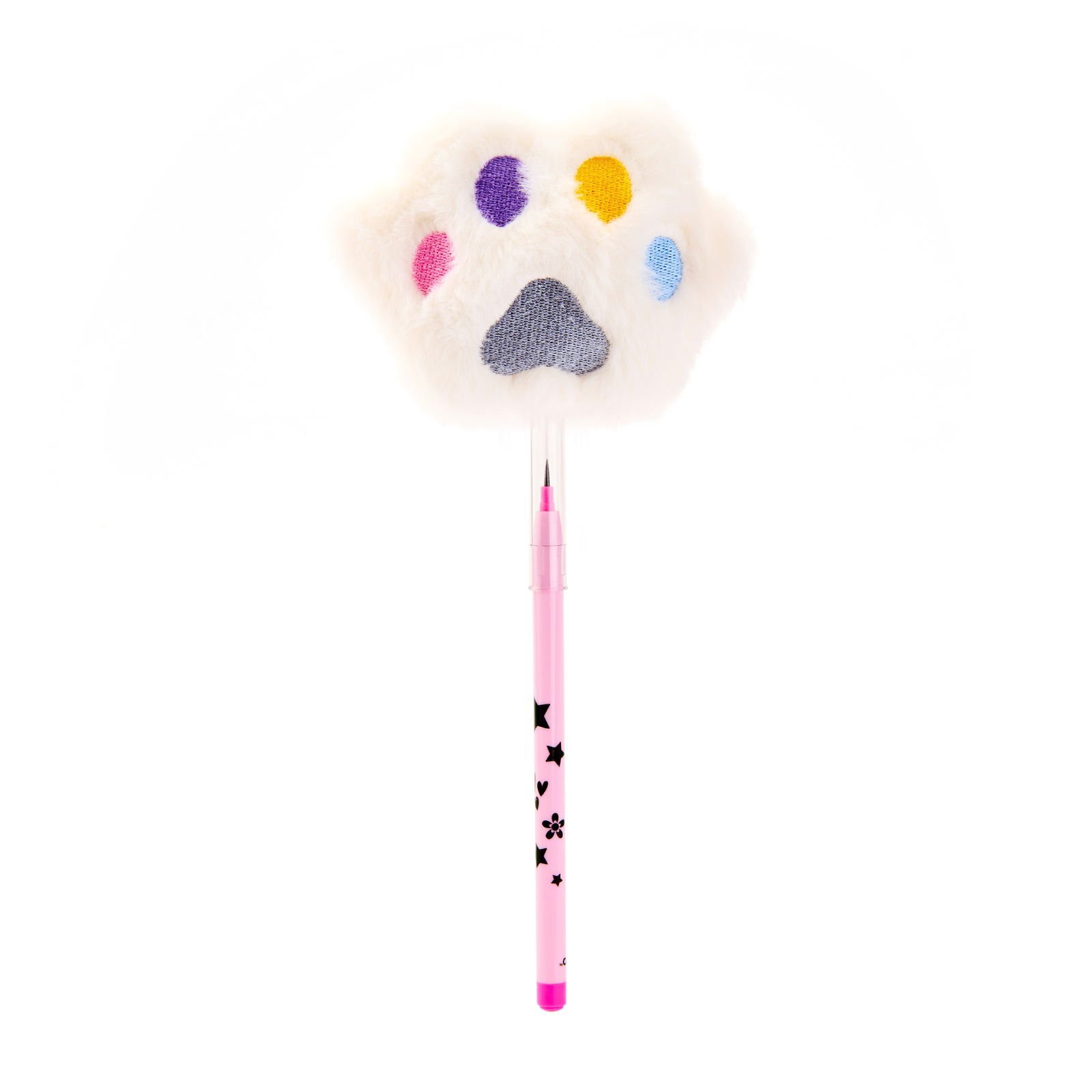 POP-9115 Peluş Pençe Başlıklı Geçmeli Kalem - Asorti - 23 cm