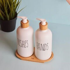 Lotion 2’li Mutfak Sıvı Sabunluk Seti - Beyaz - 500 ml