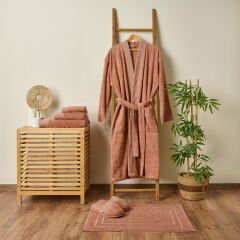 Soft Premium Unisex Bornoz - Gülkurusu - S / M
