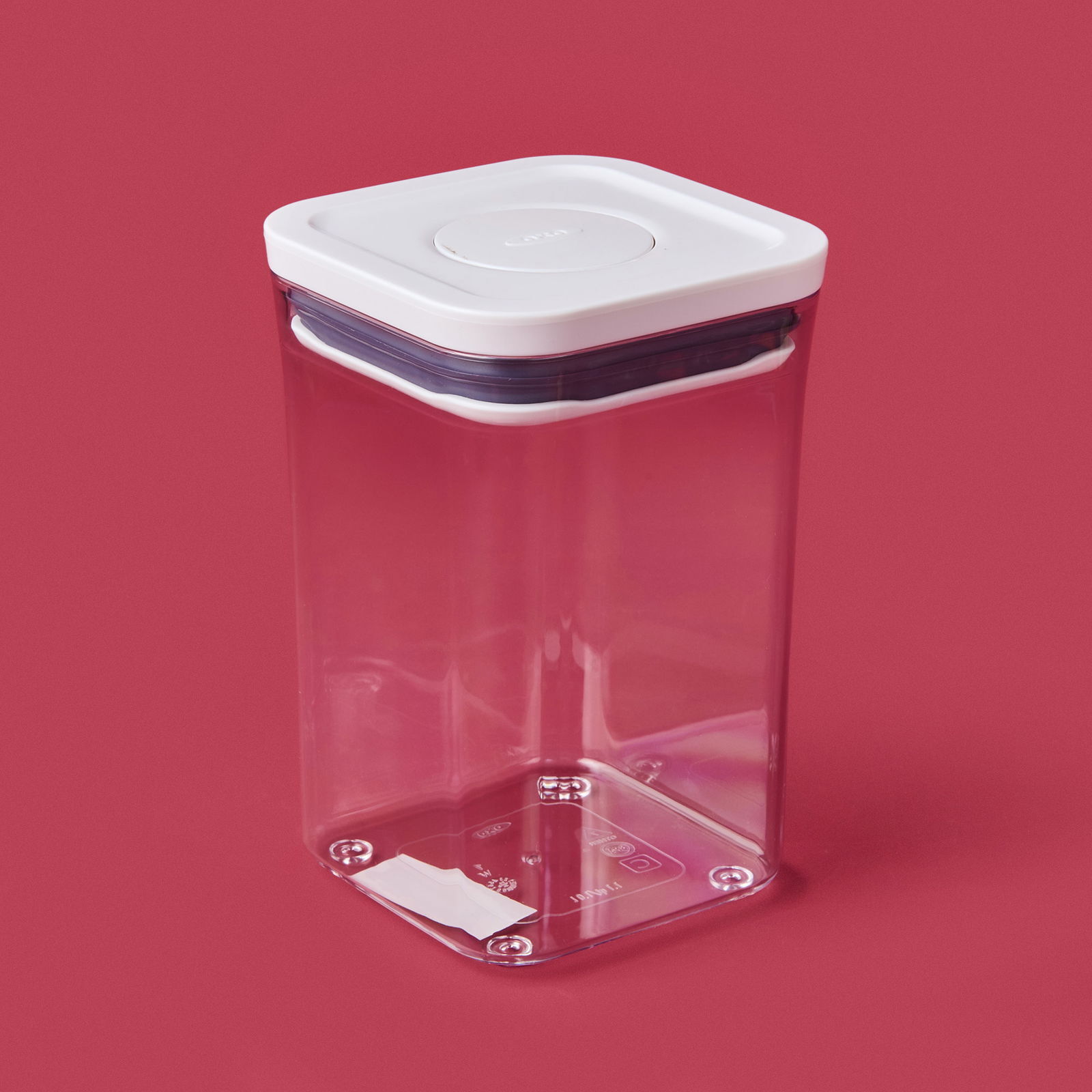 Pop Container Kısa Boy Kare Saklama Kabı - Şeffaf - 1 lt