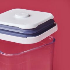 Pop Container Kısa Boy Kare Saklama Kabı - Şeffaf - 1 lt