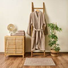 Soft Premium Unisex Bornoz - Bej - S / M