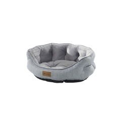 Kapitoneli Sprit Kedi Köpek Yatağı - Gri - 50 cm