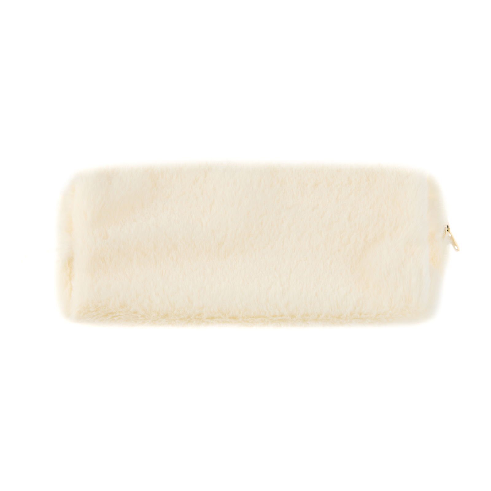 Peluş Kozmetik Çantası - Bej - 20 cm