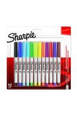Sharpie Ultra Fine, Süper ince metal çerçeveli uç, 12'li Karisik