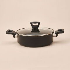 Titanium 3X Force Kısa Tencere - Siyah - 24 cm