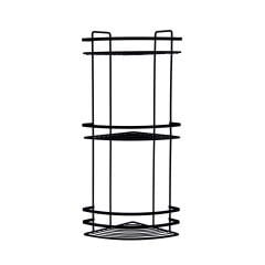 3 Katlı Lamalı Duş Rafı - Siyah