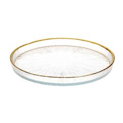 Rexy Yaldızlı Cam Tabak - 16 cm