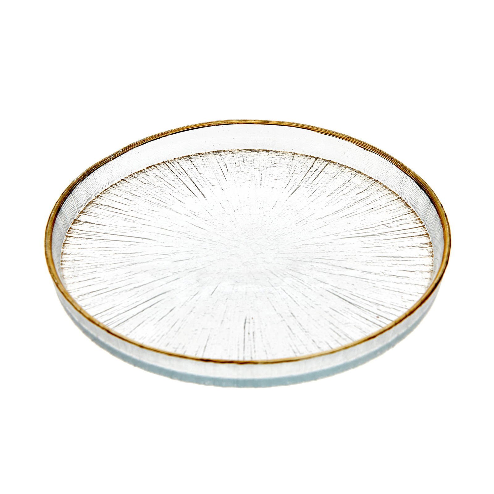 Rexy Yaldızlı Cam Tabak - 16 cm