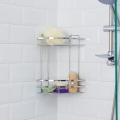 2 Katlı Lamalı Duş Rafı - Gri