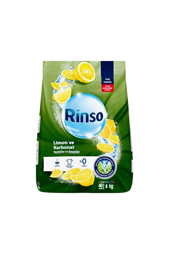 Rinso Limon Karbonat 6 kg Renkli+Beyaz