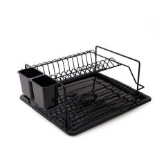 Lüx Tezgah Üstü Tabaklık ve Bardaklık - Siyah