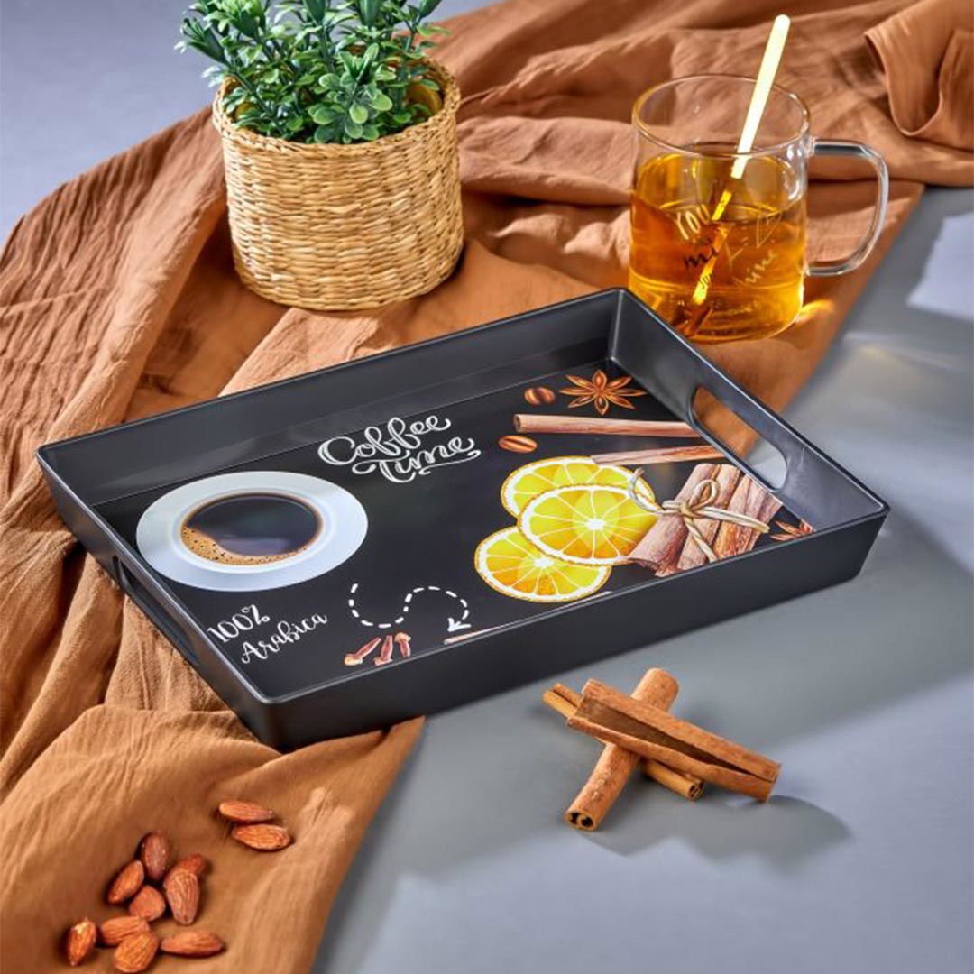 Time Dikdörtgen Desenli Tepsi - Asorti