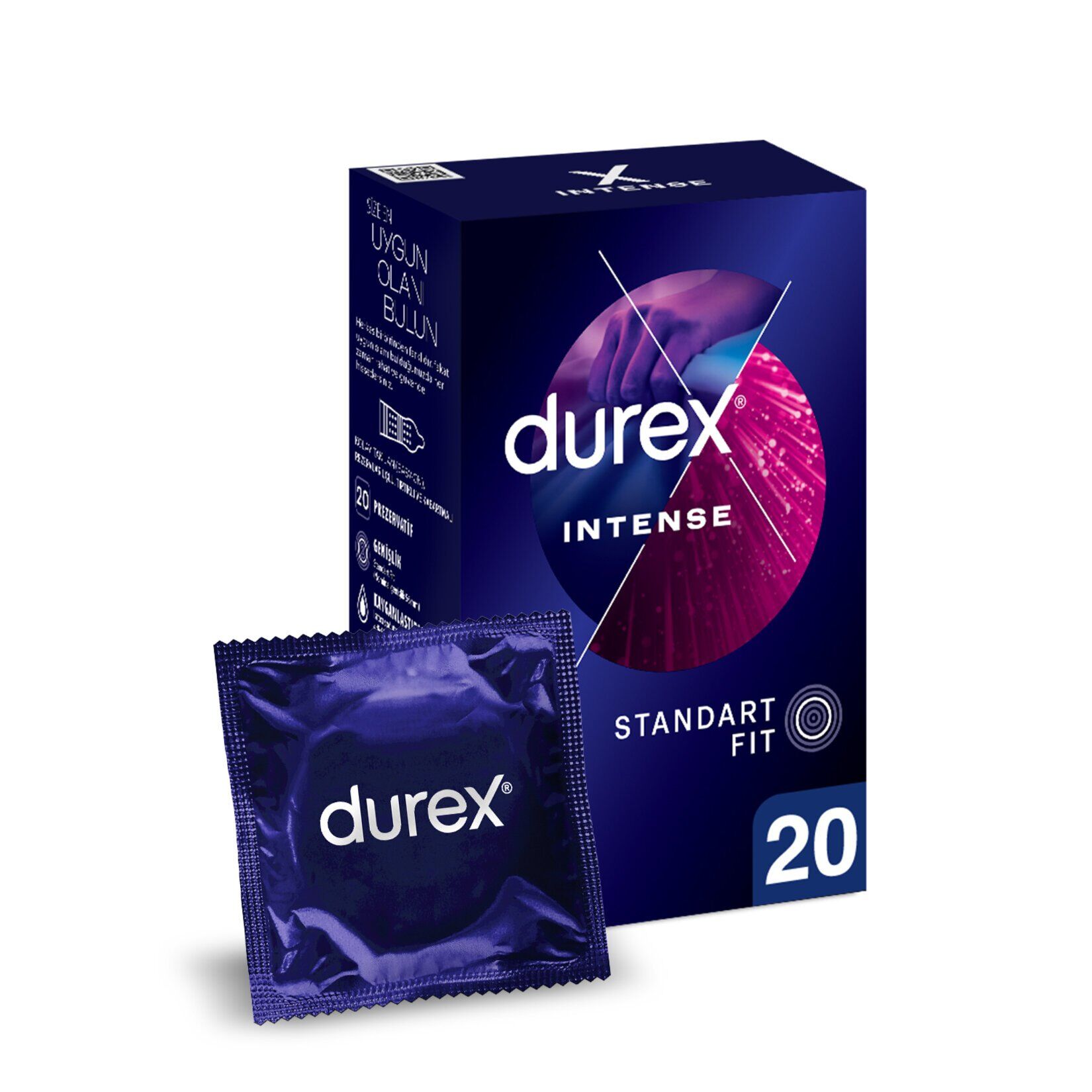 Durex Intense Uyarıcı Jelli ve Tırtıklı Prezervatif 20'li