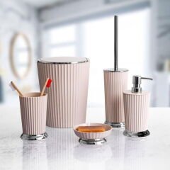 Nely Krom Kaplama Klozet Fırçası - Bej