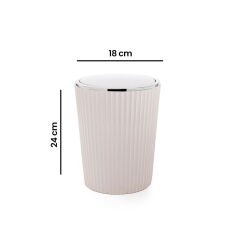 Nely Krom Kaplama Banyo Çöp Kovası - Bej - 6 lt