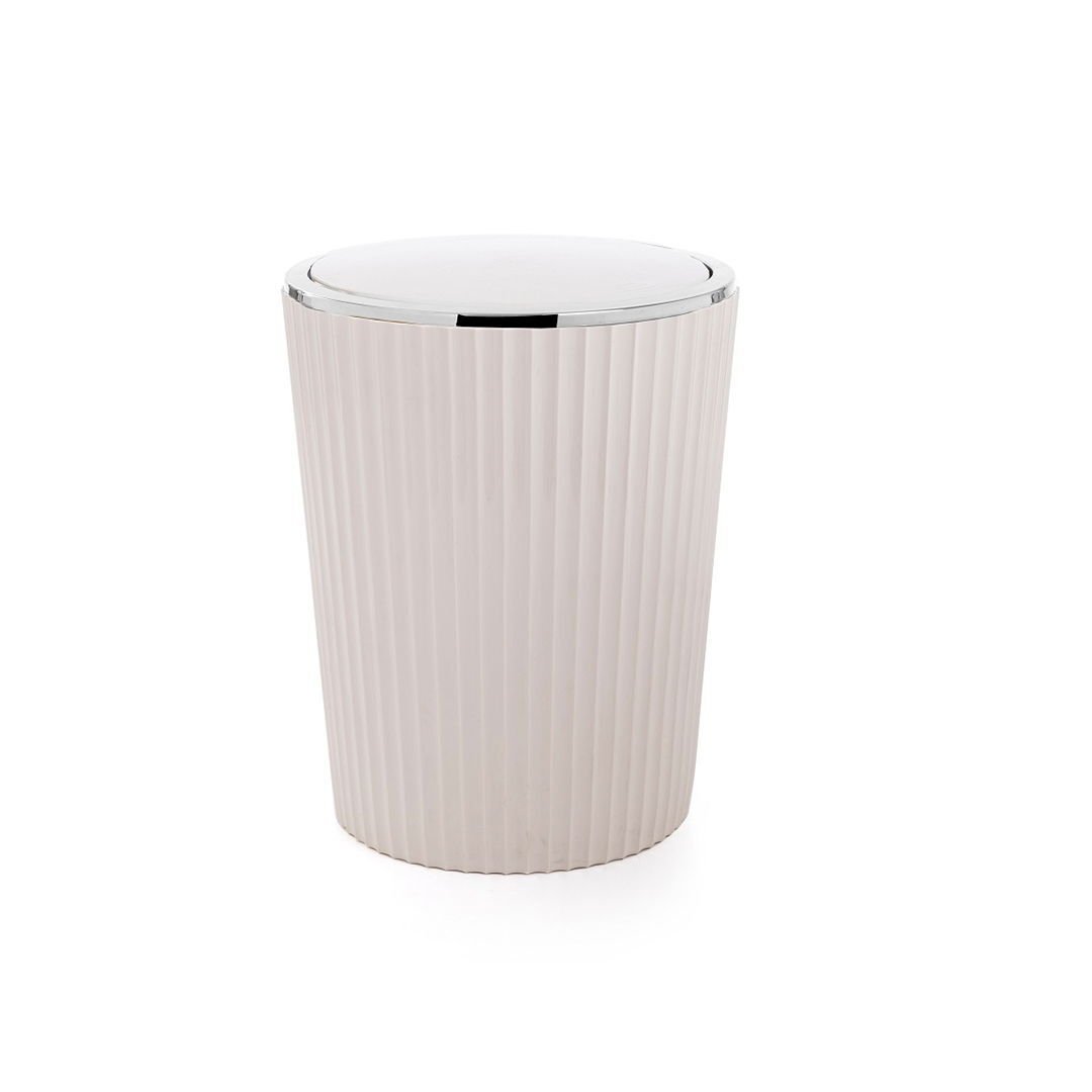 Nely Krom Kaplama Banyo Çöp Kovası - Bej - 6 lt