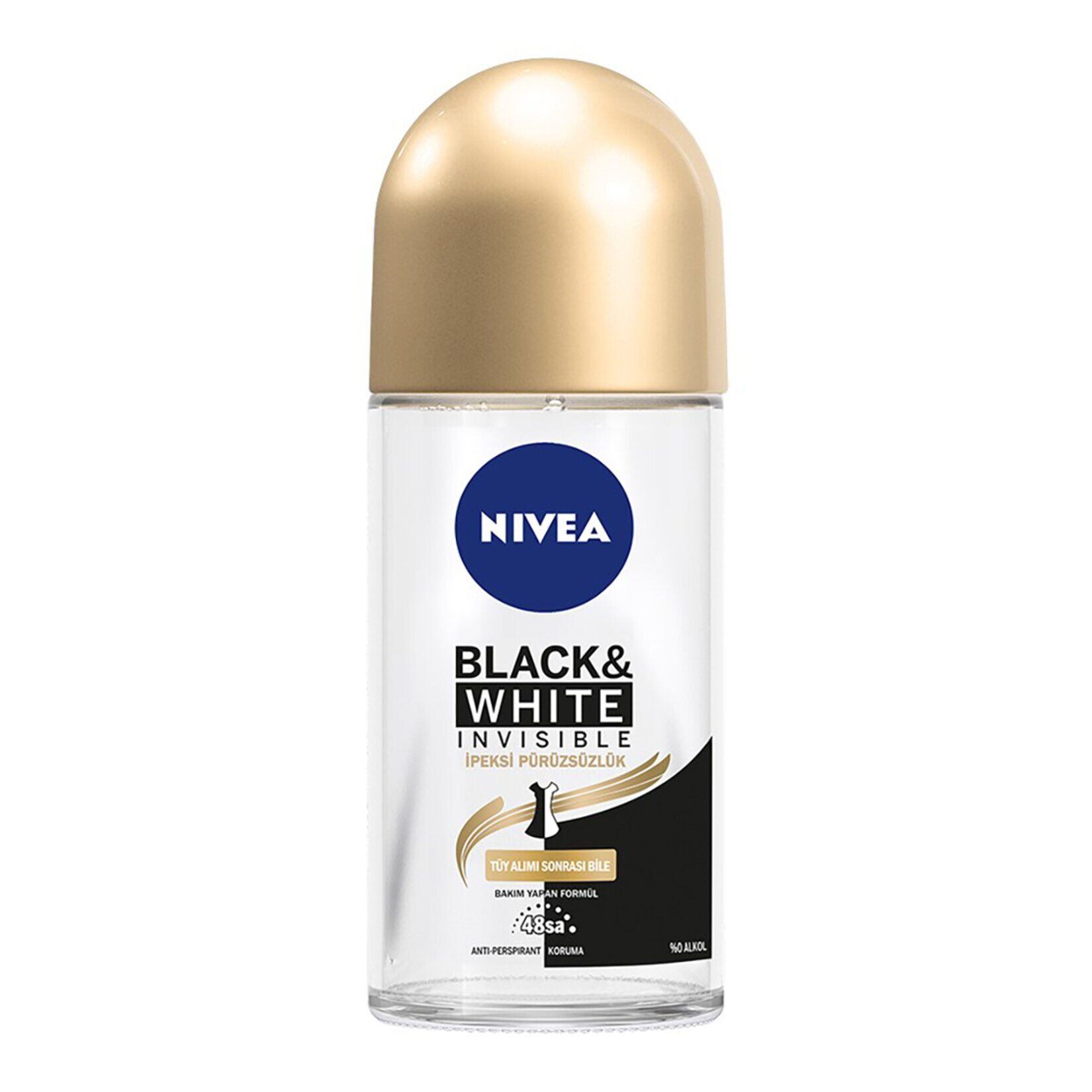 NIVEA Kadın Roll-on Deodorant BlackWhite İpeksi Pürüzsüzlük 72 Saat 50ml