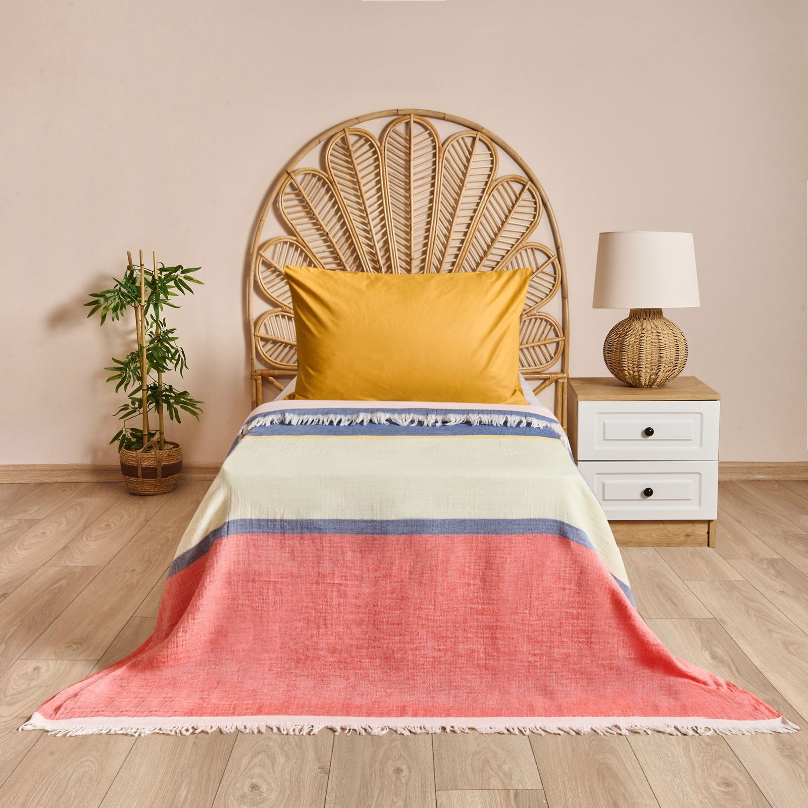 Soft Mesyth Tek Kişilik Yatak Örtüsü - Mercan - 160x220 cm