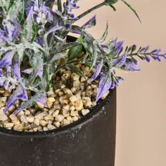 Lavanta Saksılı Yapay Çiçek - Mor - 29 cm