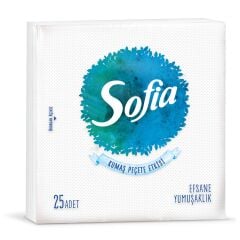 Sofia Kumaş Dokulu Peçete Beyaz 25'li