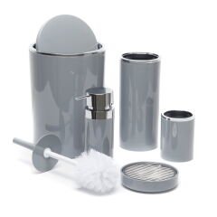 Lenox 5'li Banyo Aksesuar Set - Gri