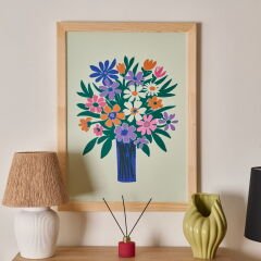 Deco Granny Summer Çerçeveli Tablo - Mavi - 50x70 cm