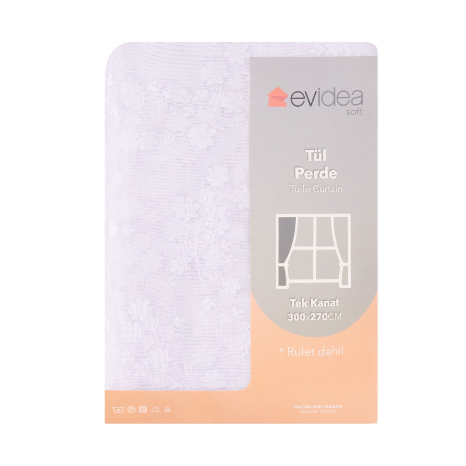 Soft Charlot Tül Perde - Beyaz - 300x270 cm