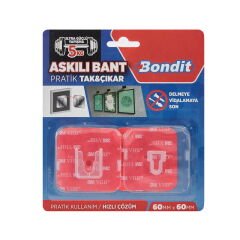 Askılı Tak Çıkar Bant - Şeffaf - 6x6 cm