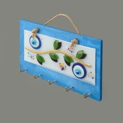 Deco Zeytin Anahtar Askısı - Mavi - 25 cm