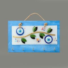 Deco Zeytin Anahtar Askısı - Mavi - 25 cm