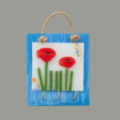 Deco Çiçek Anahtar Askısı - Mavi - 15 cm