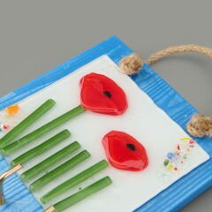 Deco Çiçek Anahtar Askısı - Mavi - 15 cm