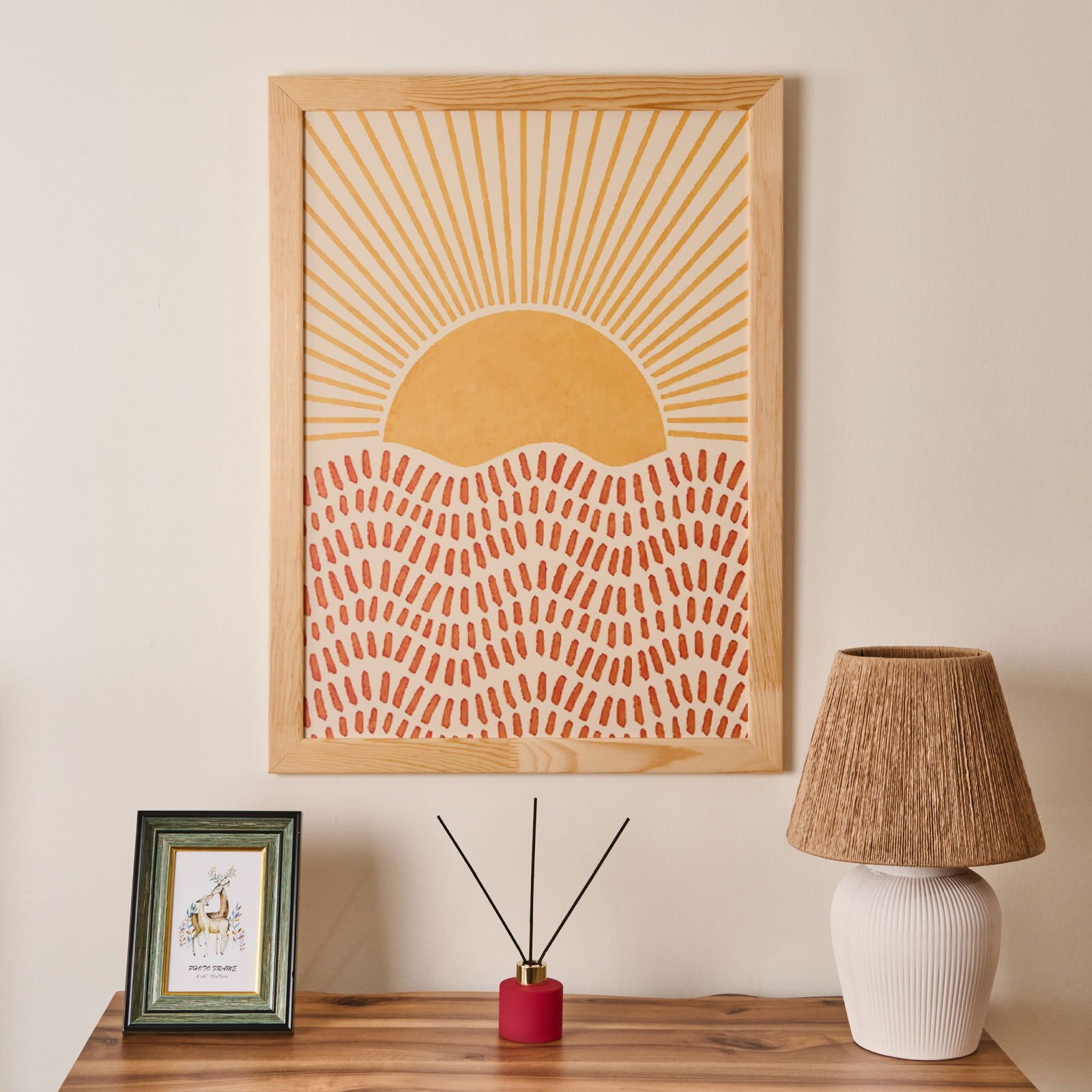 Deco Sun Madness Çerçeveli Tablo - Bej - 50x70 cm