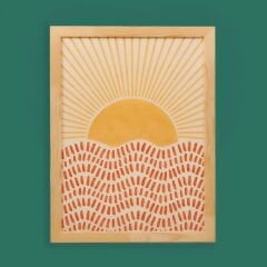 Deco Sun Madness Çerçeveli Tablo - Bej - 50x70 cm