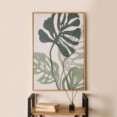 Deco Green Culture Kanvas Tablo - Beyaz / Yeşil - 90x60 cm