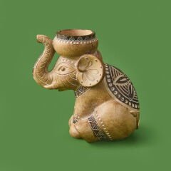 Elephant Mumluk - Bej - 15x14 cm