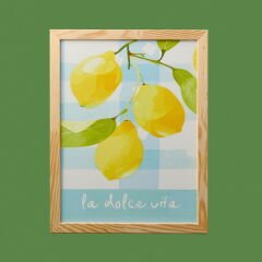 Deco Lime Cello Duvar Panosu - Açık Mavi / Sarı - 30x40 cm