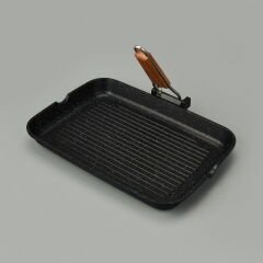 Döküm Grill Tava - Gri - 34x24 cm
