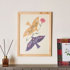 Deco Granny Summer Duvar Panosu - Turuncu / Mavi - 30x40 cm
