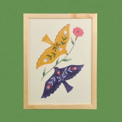 Deco Granny Summer Duvar Panosu - Turuncu / Mavi - 30x40 cm