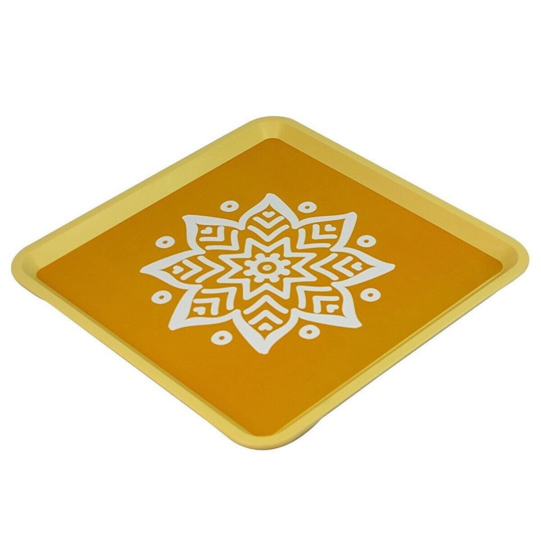 Home Alaçatı Tepsi - Sarı - 32,5x32,5 cm