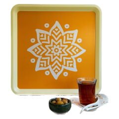 Home Alaçatı Tepsi - Sarı - 32,5x32,5 cm