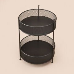 Bath İki Katlı Fileli Organizer - Siyah - 28x20 cm