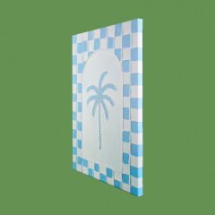 Deco Palm Breeze Kanvas Tablo - Beyaz / Mavi - 50x70 cm