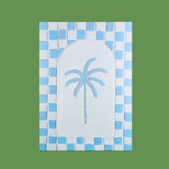 Deco Palm Breeze Kanvas Tablo - Beyaz / Mavi - 50x70 cm