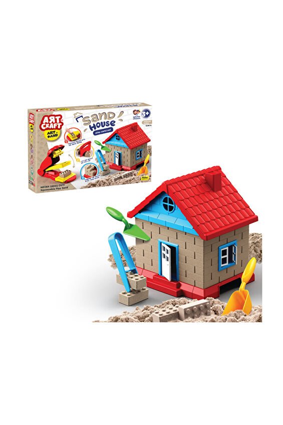 DedeArt Craft Inşaat Kinetik Kum Ev Seti 750 Gr.