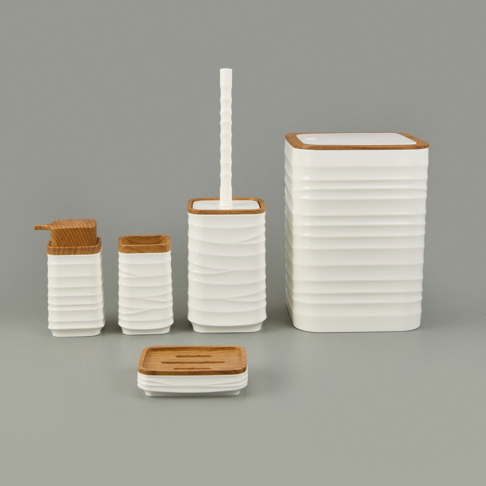 Bath Luna Kare 5’li Banyo Seti - Beyaz