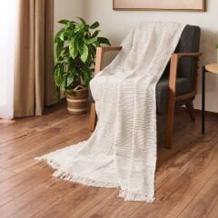 Soft Nemo Koltuk Şalı - Ekru / Antrasit - 180x220 cm