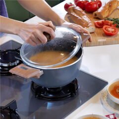 Fiesta Seramik Derin Tencere - Siyah / Açık Kahverengi - 20 cm